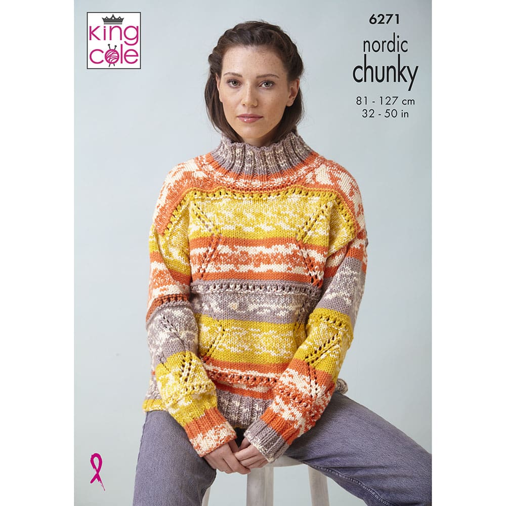 king-cole-6271-strickanleitung-cardigan-pullover-nordic-chunky image 1