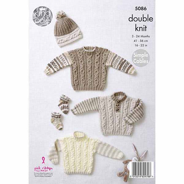 king-cole-patterns-5086-strickanleitung-pullover-m-tze-socken-cherish-dk image 2