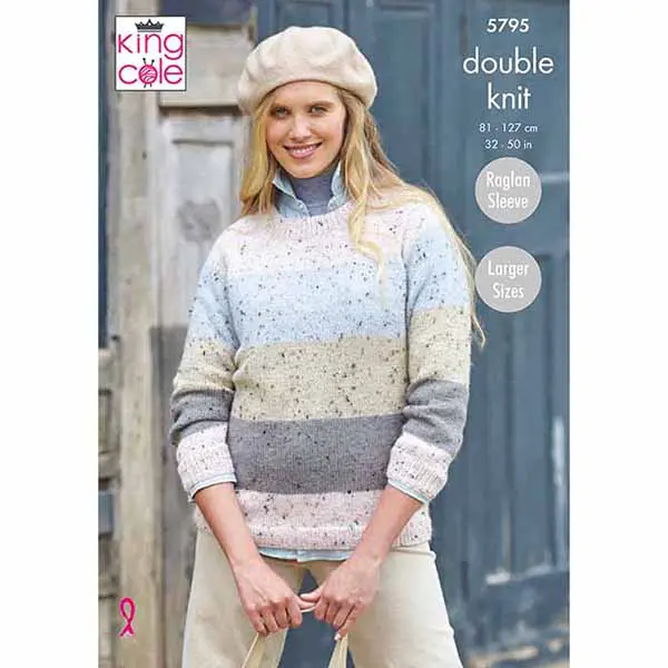 king-cole-patterns-5795-strickanleitung-pullover-homespun-dk image 1