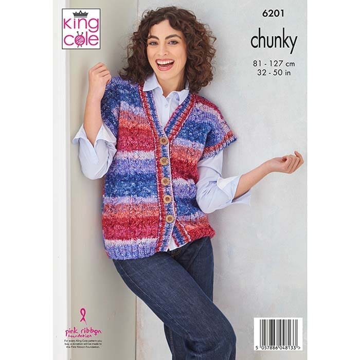 king-cole-patterns-6201-strickanleitung-jacke-weste-hedgerow-chunky image 2