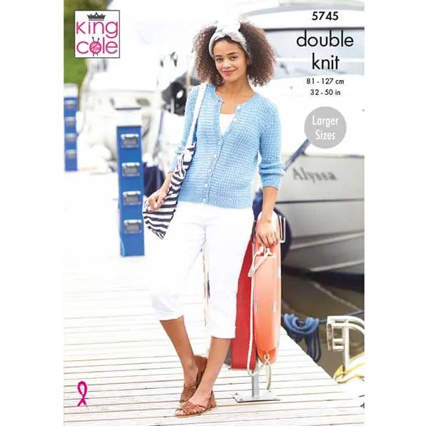 king-cole-5745-cardigan-top-strickanleitung-cottonsmooth-dk image 1