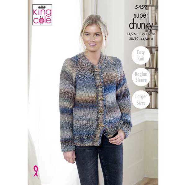 king-cole-5459-strickanleitung-cardigan-pullover-chunky image 1