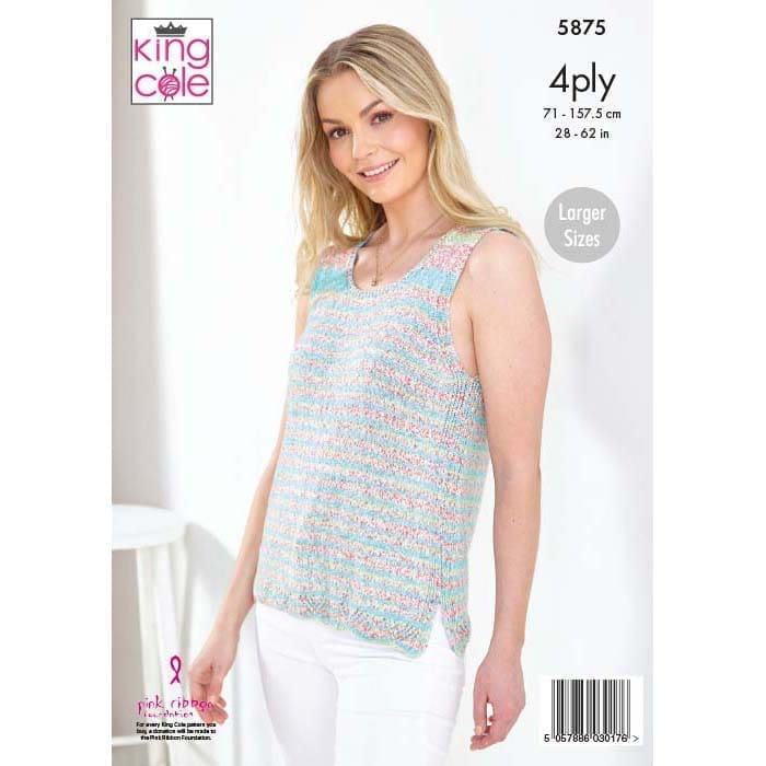 king-cole-5875-top-weste-strickanleitung-summer-4ply image 2