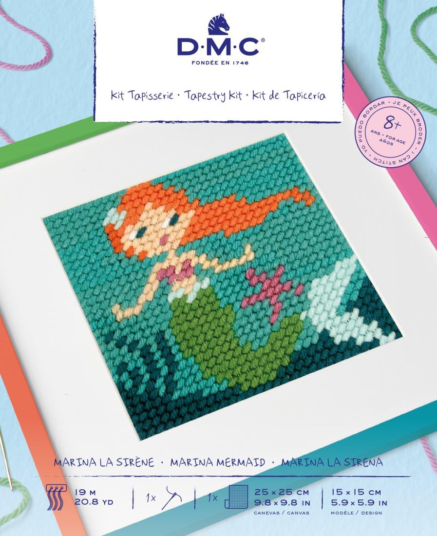 dmc-marina-meerjungfrau-gobelinset-f-r-kinder-ab-8-jahre image 1