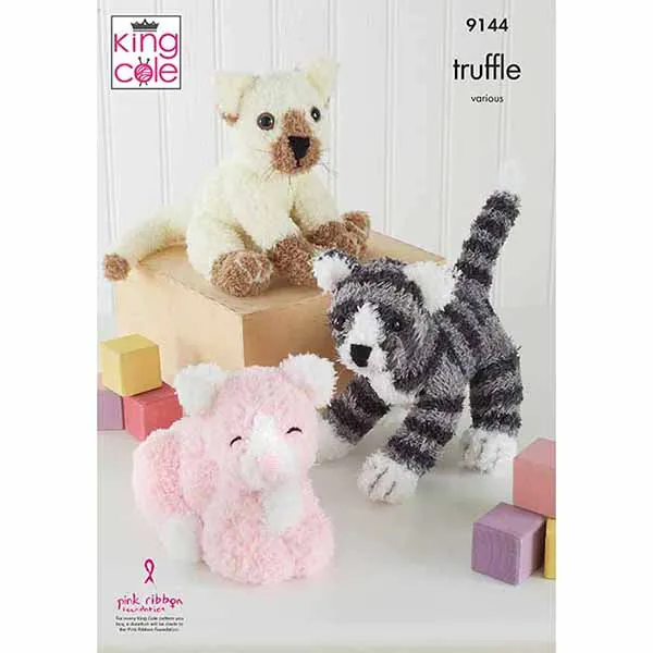 king-cole-9144-katzen-strickanleitung-truffle-pl-schgarn image 1