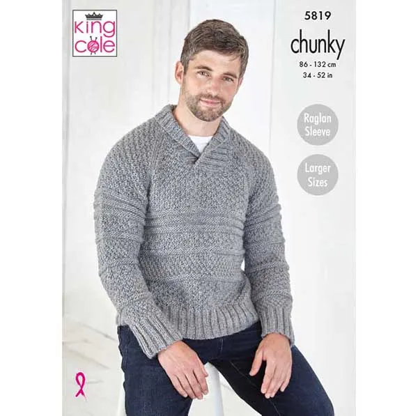 king-cole-patterns-5819-strickanleitung-pullover-big-value-chunky image 1