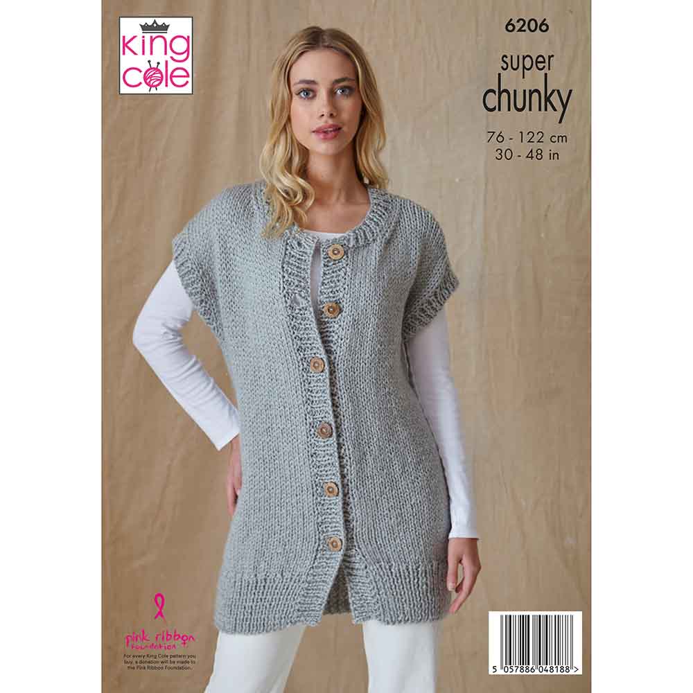 king-cole-6206-strickanleitung-jacke-weste-mit-kapuze image 2
