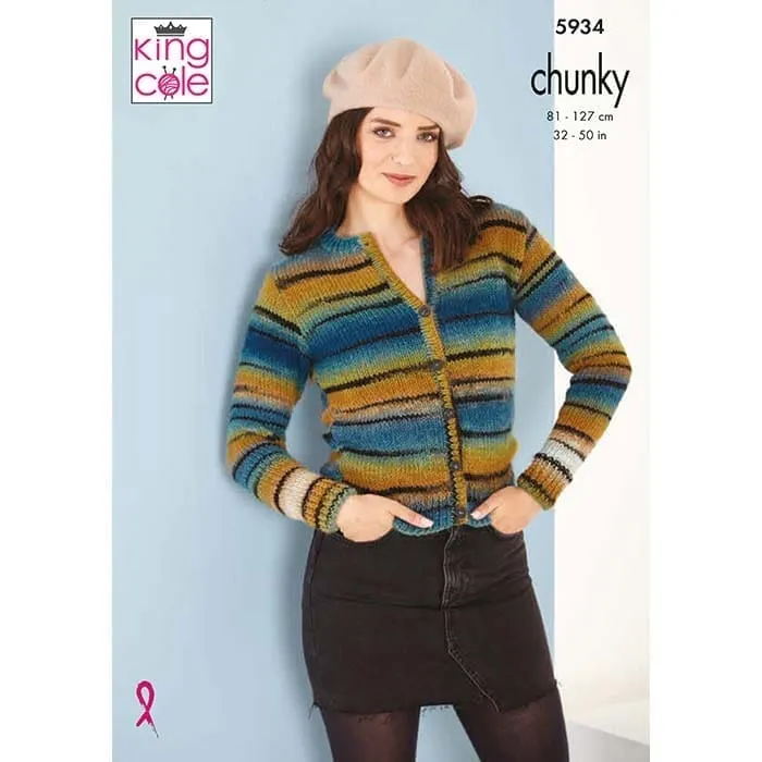 king-cole-patterns-5934-strickanleitung-cardigans-safari-chunky image 1