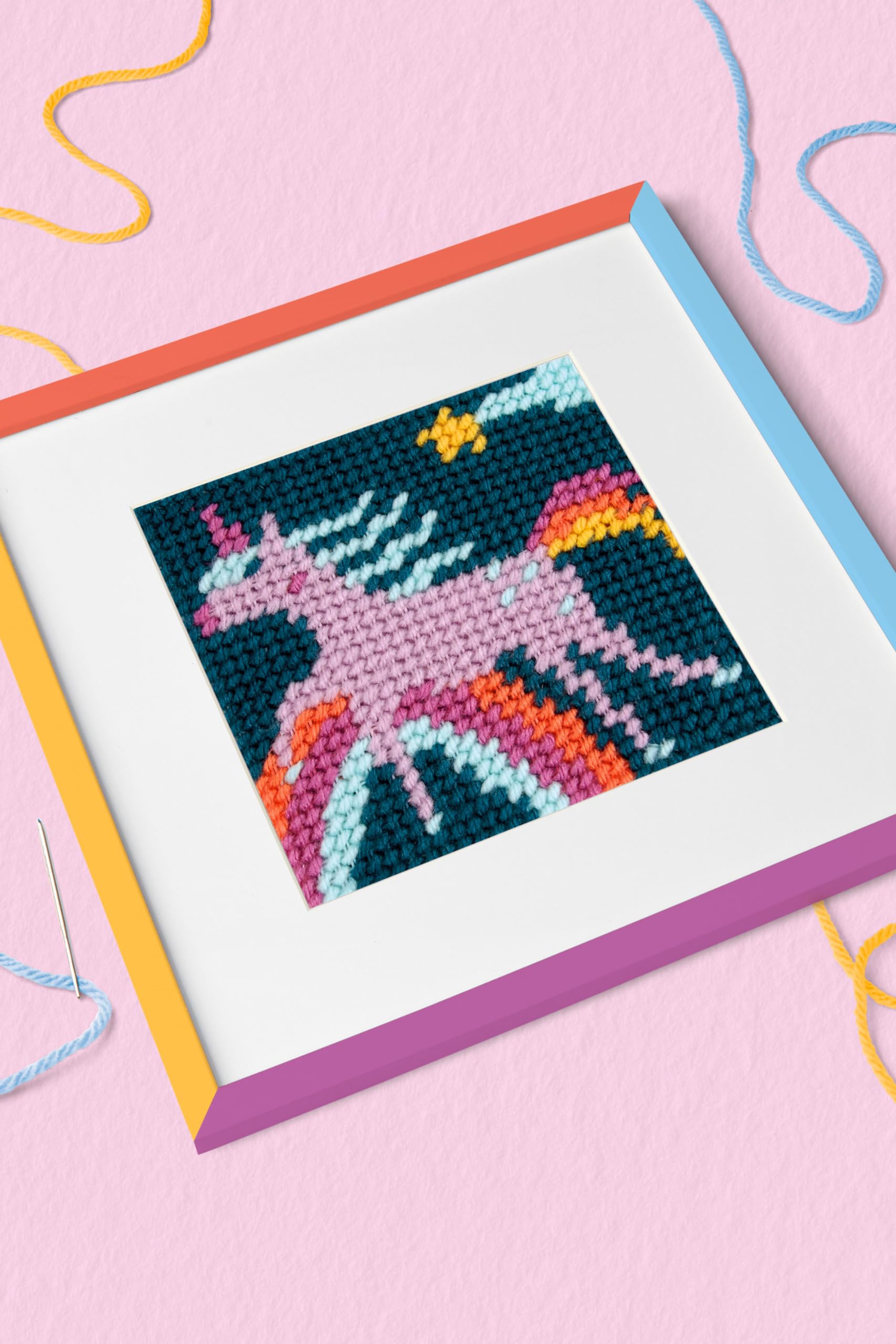 dmc-regenbogen-einhorn-gobelinset-f-r-kinder-ab-8-jahren image 1