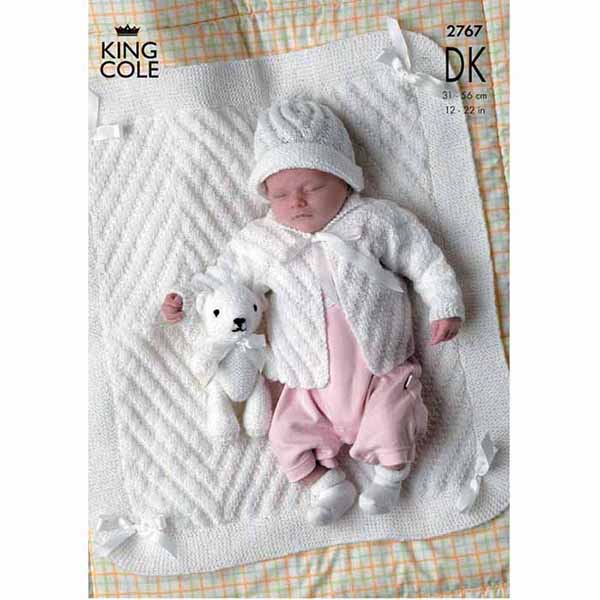 king-cole-patterns-2767-jacke-m-tze-decke-strickanleitung-dk image 1