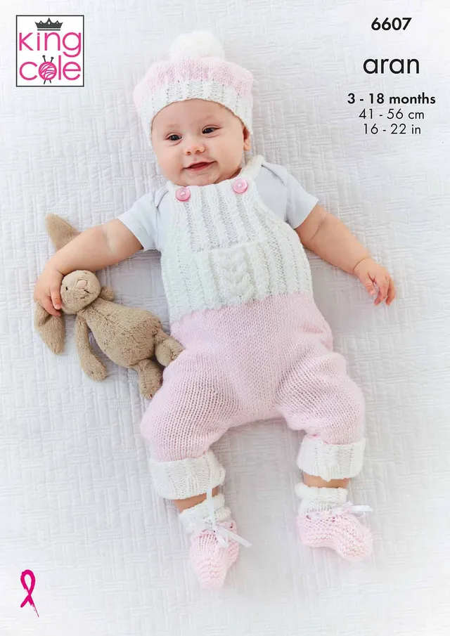 king-cole-patterns-6607-strickanleitung-baby-set-cherished-aran image 1