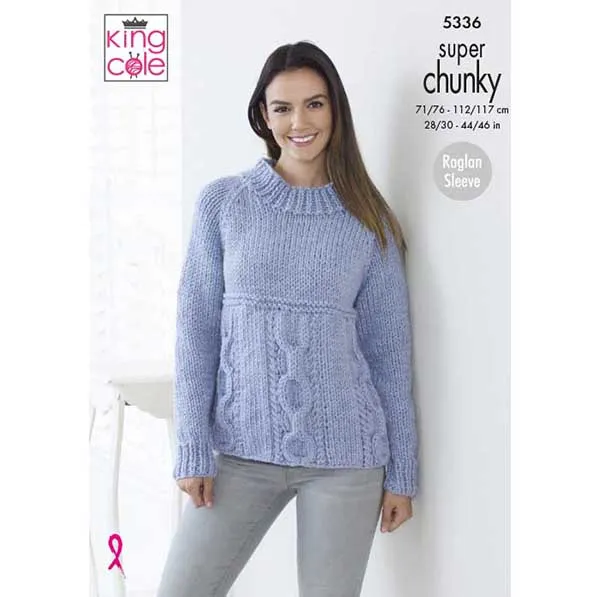 king-cole-5336-strickanleitung-pullover-cardigan-super-chunky image 1