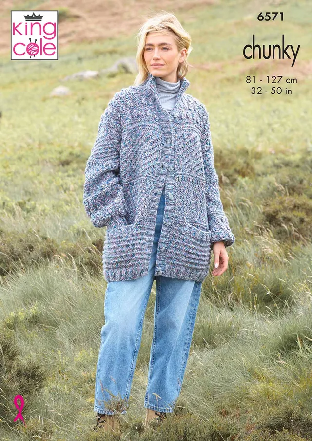 king-cole-6571-jacken-strickanleitung-dalesway-moors-chunky image 1