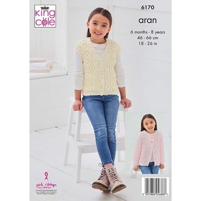 king-cole-6170-pullover-jacke-weste-strickanleitung-comfort-aran image 2