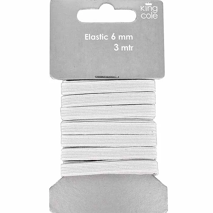 king-cole-haberdashery-gummiband-wei-6mm-x-3m-elastic image 1