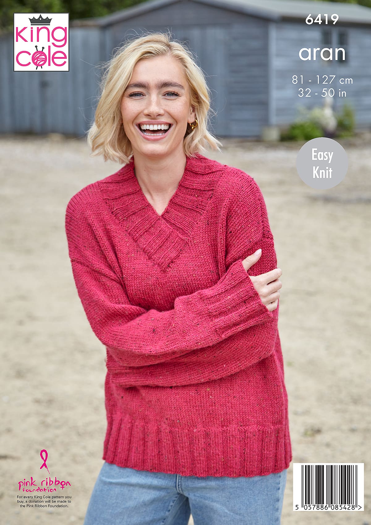 king-cole-6419-strickanleitung-damenpullover-homespun-aran image 2
