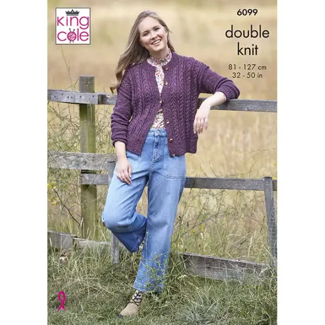 king-cole-patterns-6099-strickanleitung-pullover-cardigan-homespun-dk image 1