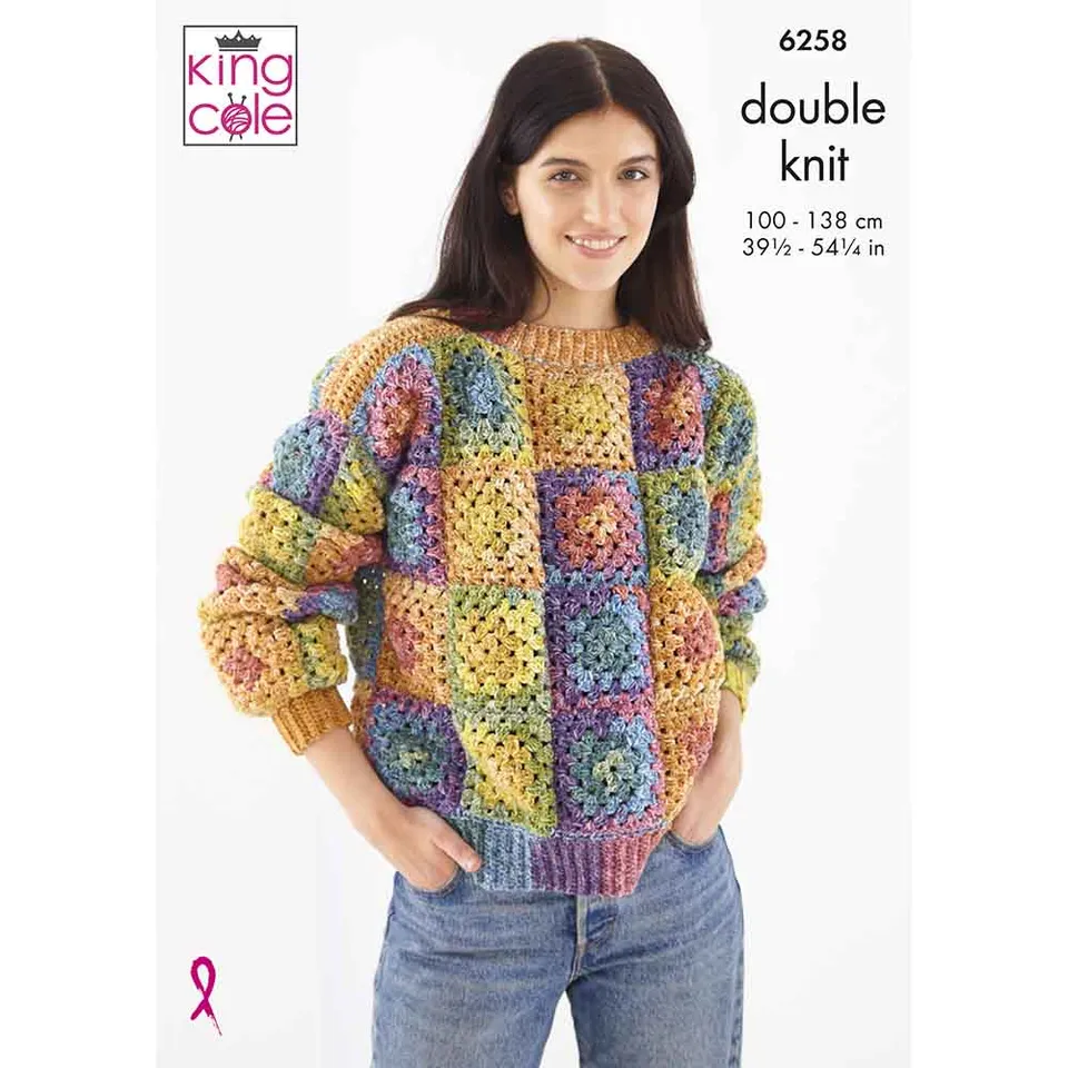 king-cole-6258-strickanleitung-granny-cardigan-pullover image 1