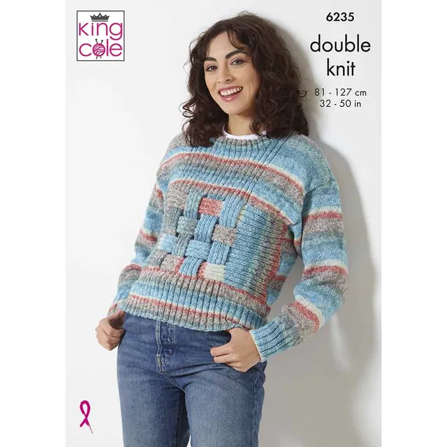 king-cole-6235-sweater-schal-m-tze-strickanleitung-set image 1