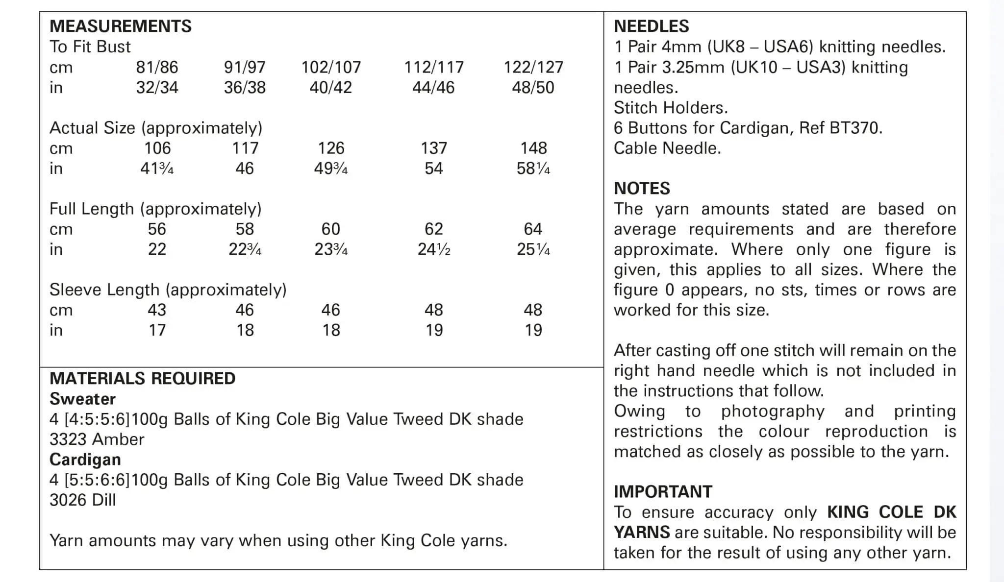 king-cole-5710-strickanleitung-pullover-cardigan-big-value-tweed-dk image 2