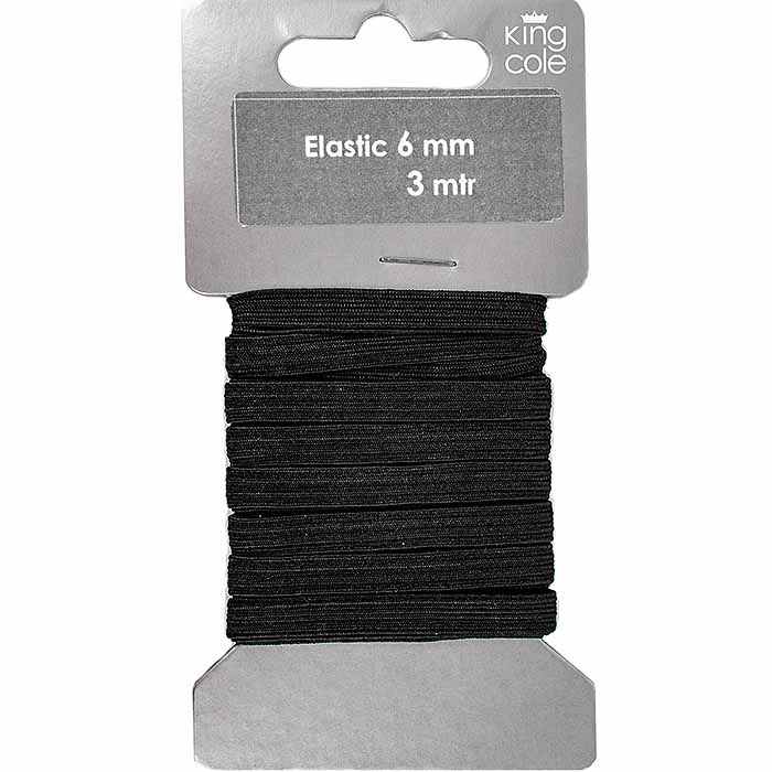 king-cole-elastikband-kurzwaren-schwarz-6-mm-x-3-m image 1