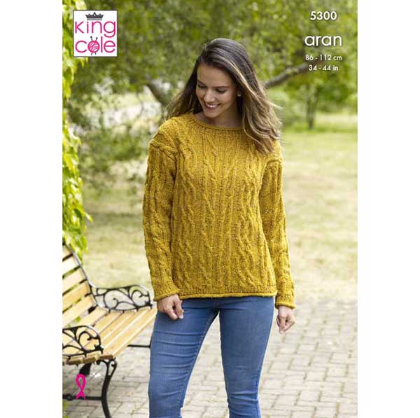 king-cole-5300-strickanleitung-pullover-cardigan-big-value-aran image 1