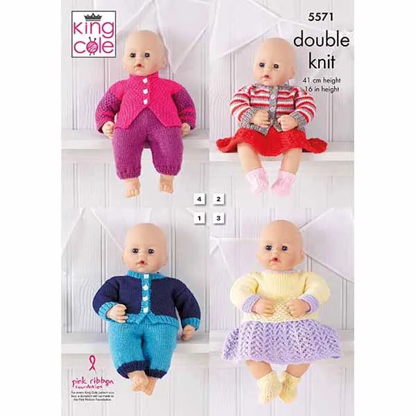 king-cole-patterns-5571-strickanleitung-puppenkleidung-dollymix-dk image 1
