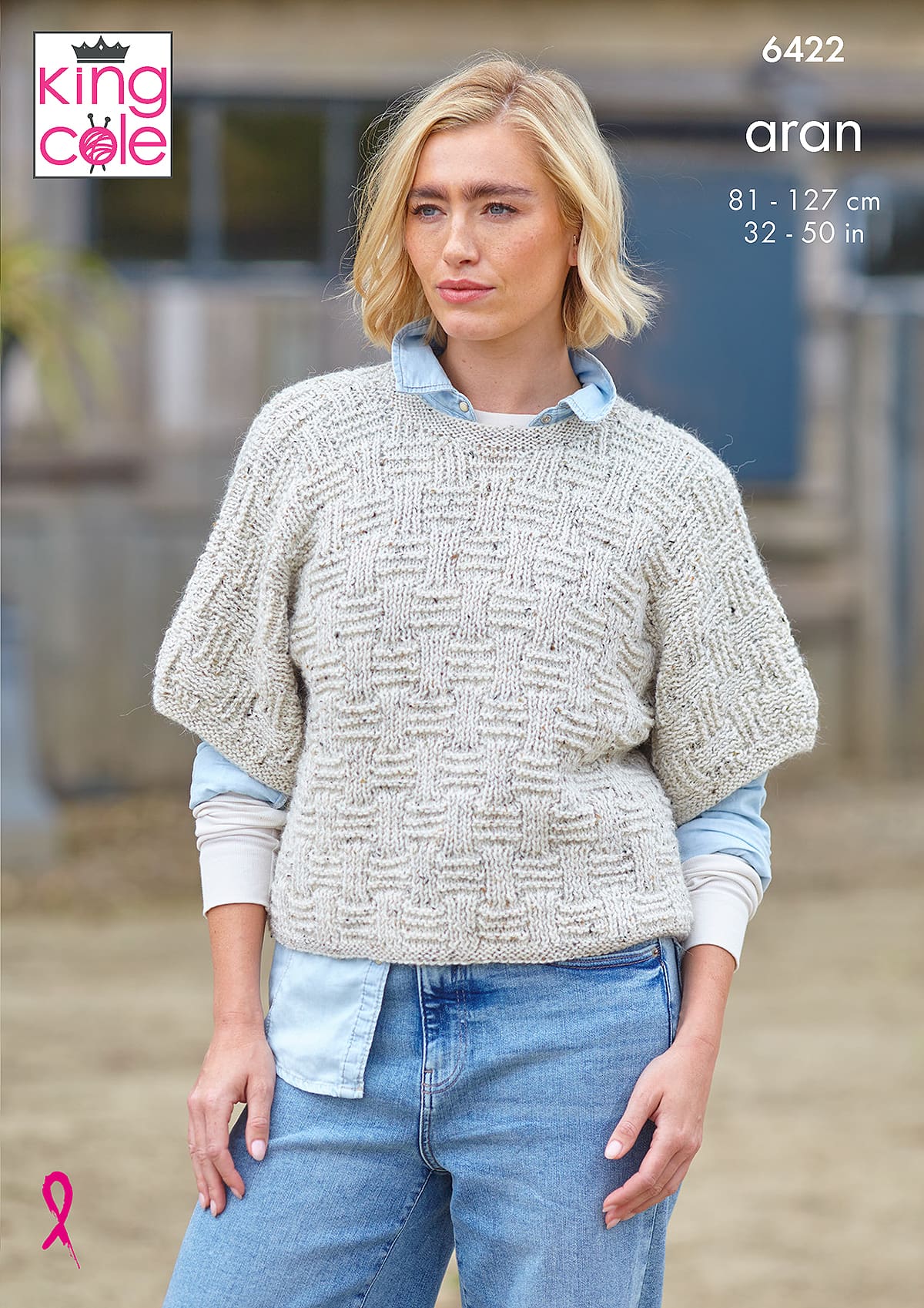 king-cole-6422-strickanleitung-damenpullover-homespun-aran image 1