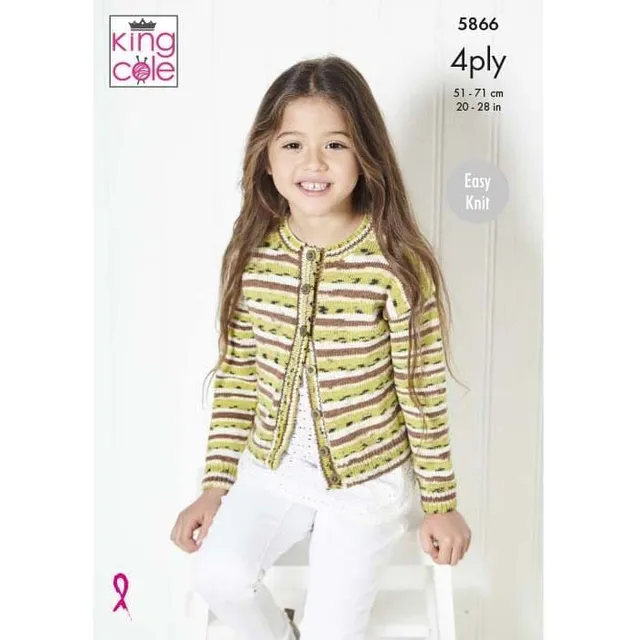 king-cole-5866-strickanleitung-pullover-cardigan-footsie-4ply image 1