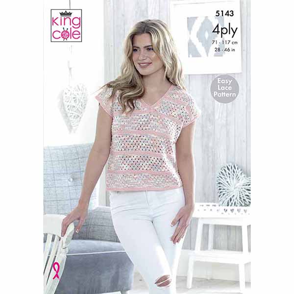 king-cole-patterns-5143-top-strickanleitung-giza-cotton-4ply image 1