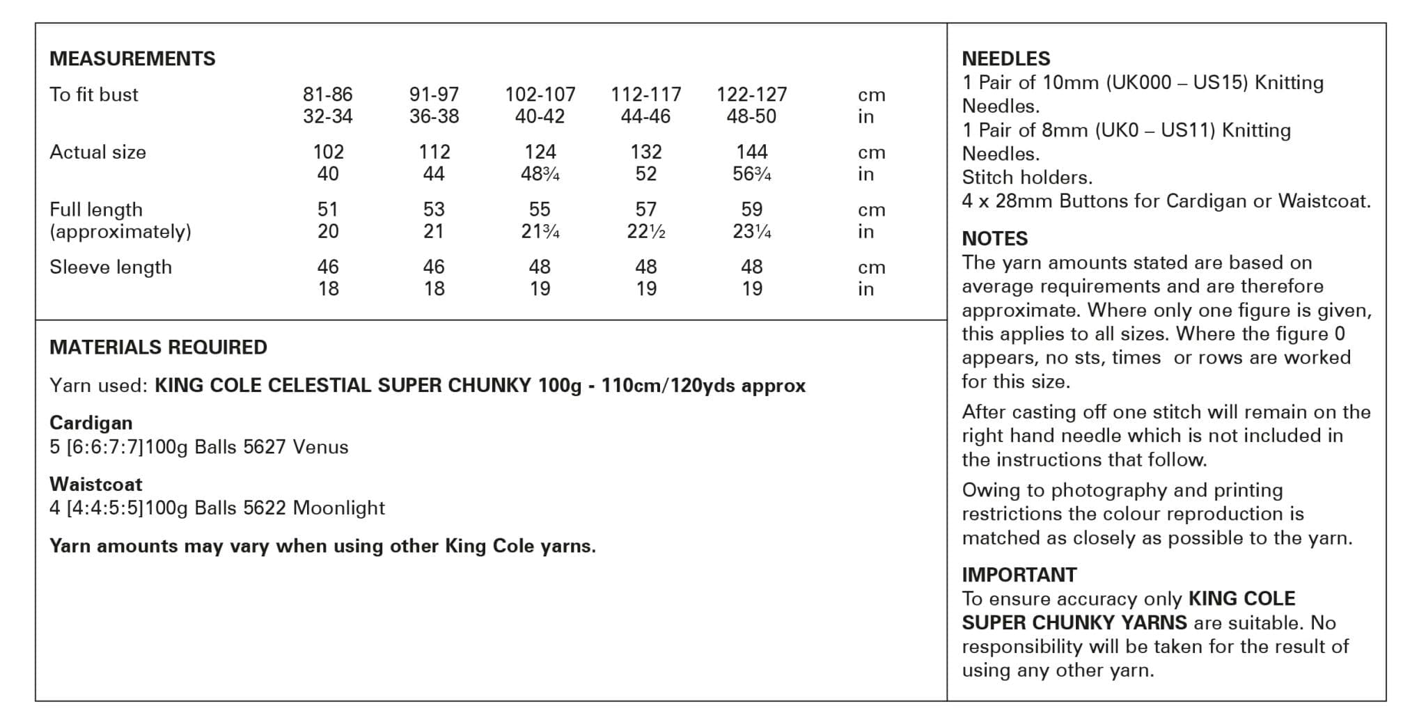 king-cole-6065-cardigan-weste-strickanleitung-celestial-chunky image 3