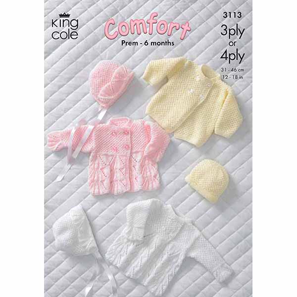 king-cole-3113-strickanleitung-jacke-mantel-m-tze-comfort-4ply image 1