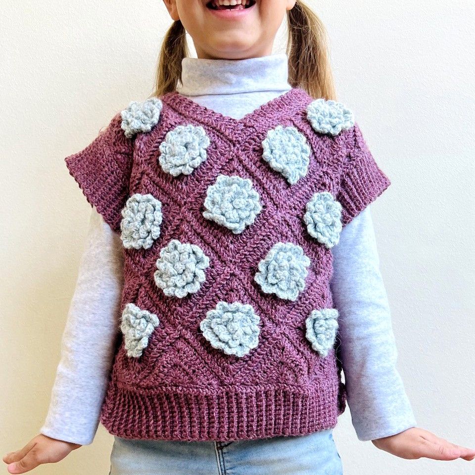 hobbii-snowrose-kinder-weste-h-kelanleitung-1-8-jahre image 1
