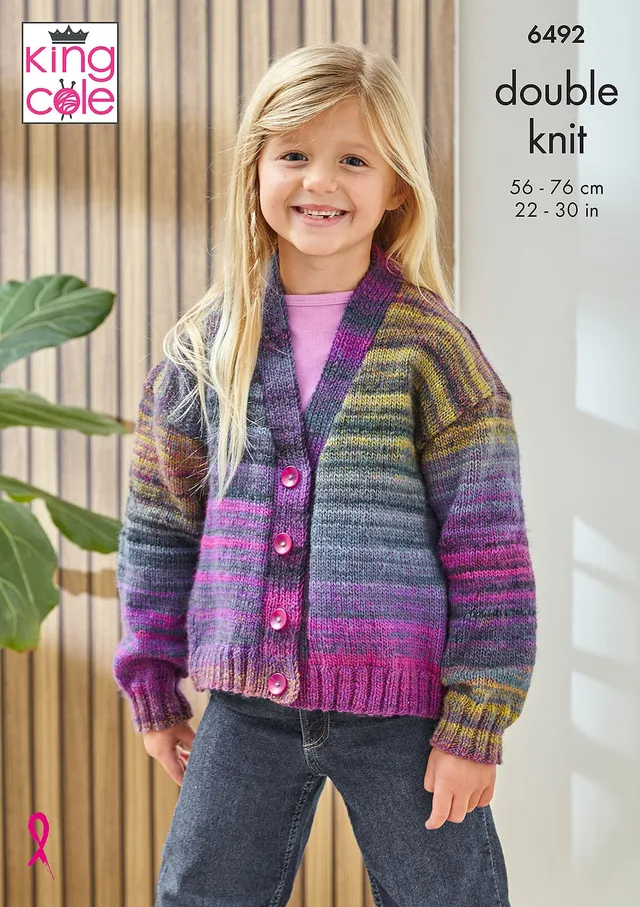 king-cole-6492-strickanleitung-cardigans-cottagespun-dk image 1