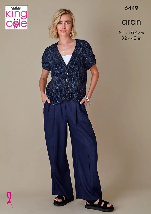 king-cole-6449-strickanleitung-tunika-cardigan-firefly-aran image 1
