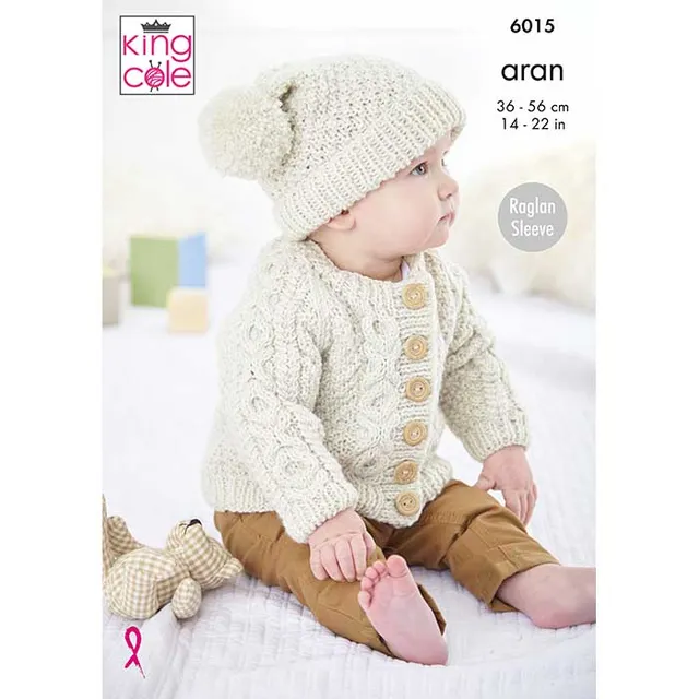 king-cole-6015-cardigan-strickanleitung-comfort-aran image 1