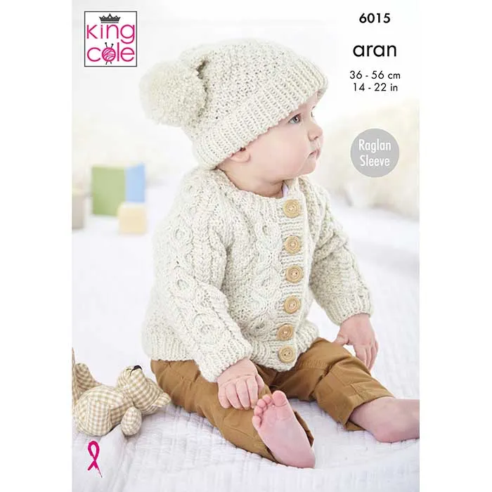 king-cole-6015-cardigan-strickanleitung-comfort-aran image 1