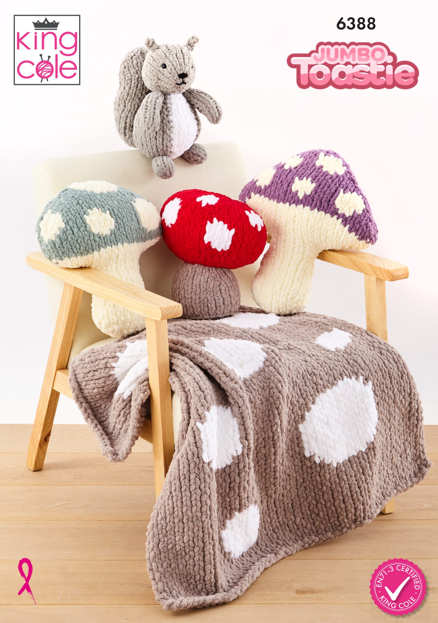 king-cole-patterns-6388-strickanleitung-kissen-fliegenpilz-decke image 1