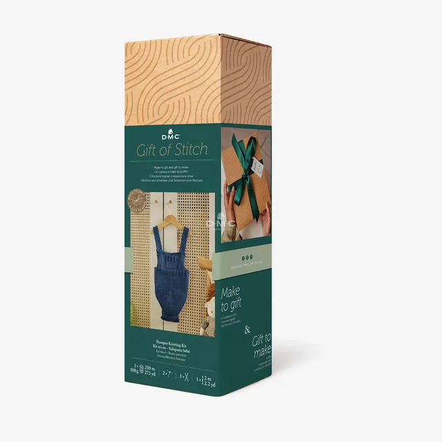 dmc-gift-of-stitch-strickset-baby-strampler-merinowolle-3-gr-en image 1