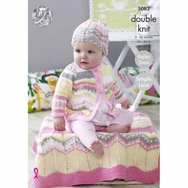 king-cole-patterns-5083-strickanleitung-decke-mantel-dk image 1