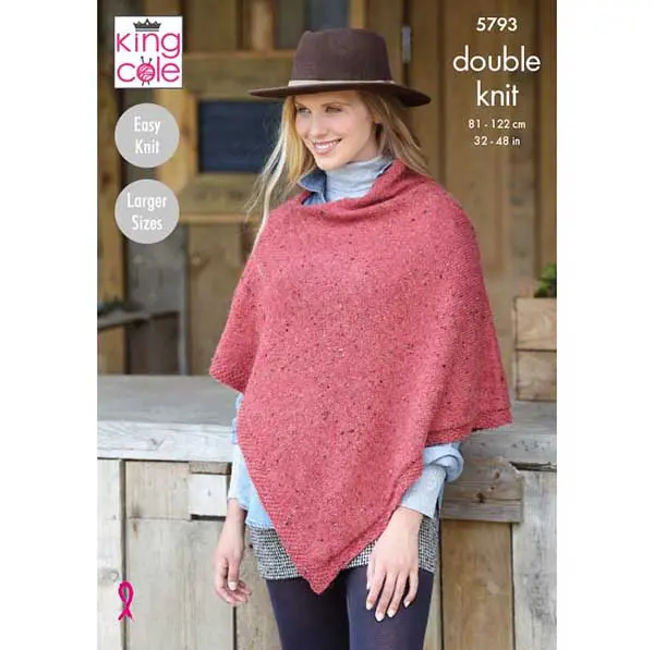 king-cole-5793-strickanleitung-ponchos-homespun-dk image 1