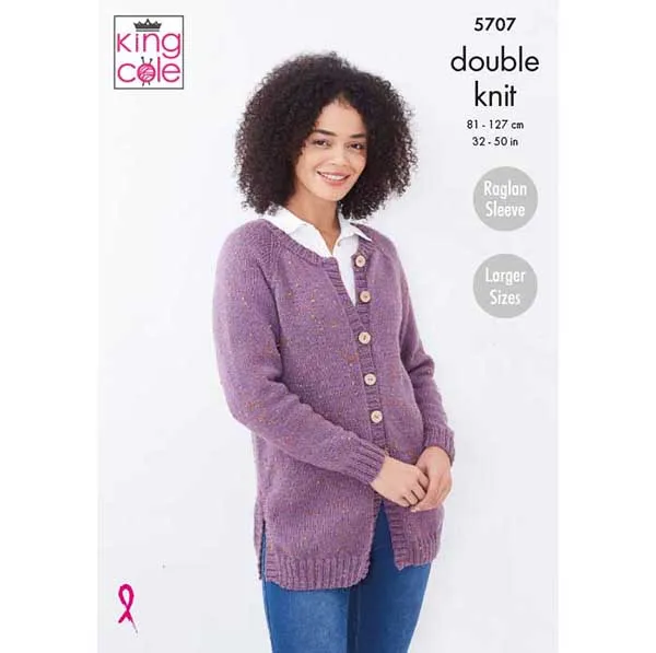 king-cole-patterns-5707-strickanleitung-cardigan-big-value-tweed-dk image 1