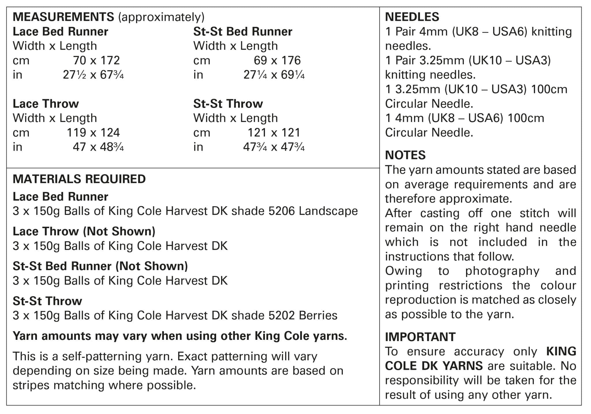 king-cole-patterns-5787-strickanleitung-decke-harvest-dk image 2