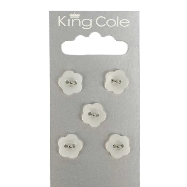 king-cole-haberdashery-flower-buttons-kn-pfe-wei-klein image 1
