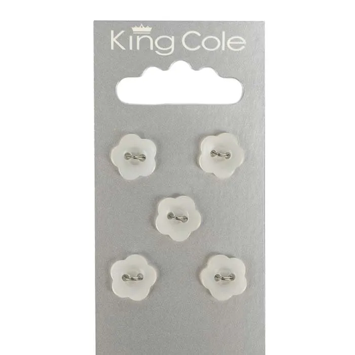 king-cole-haberdashery-flower-buttons-kn-pfe-wei-klein image 1