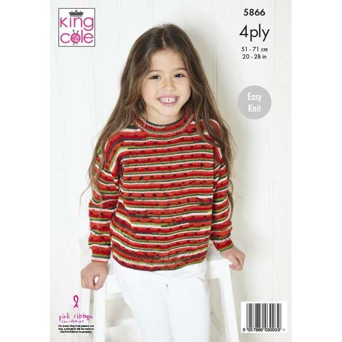 king-cole-5866-strickanleitung-pullover-cardigan-footsie-4ply image 2