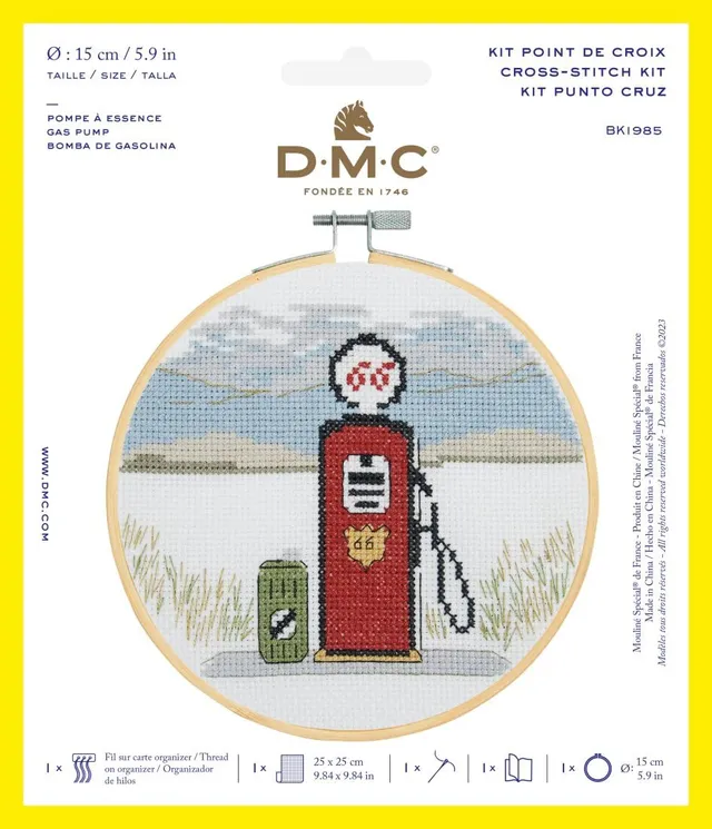 dmc-tankstelle-kreuzstichset-aida-14ct-anf-nger-mit-rahmen image 1