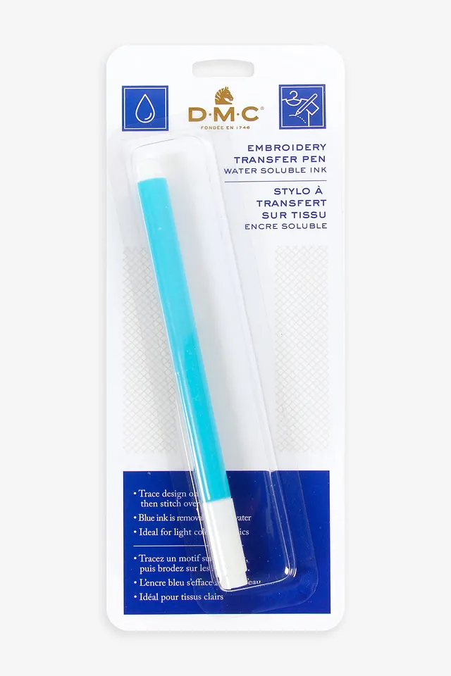 dmc-stickerei-transferstift-blau-wasserl-slich-helle-stoffe image 1