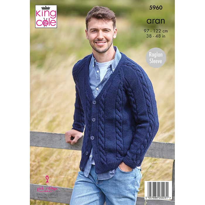 king-cole-patterns-5960-strickanleitung-cardigan-aran-wolle image 2