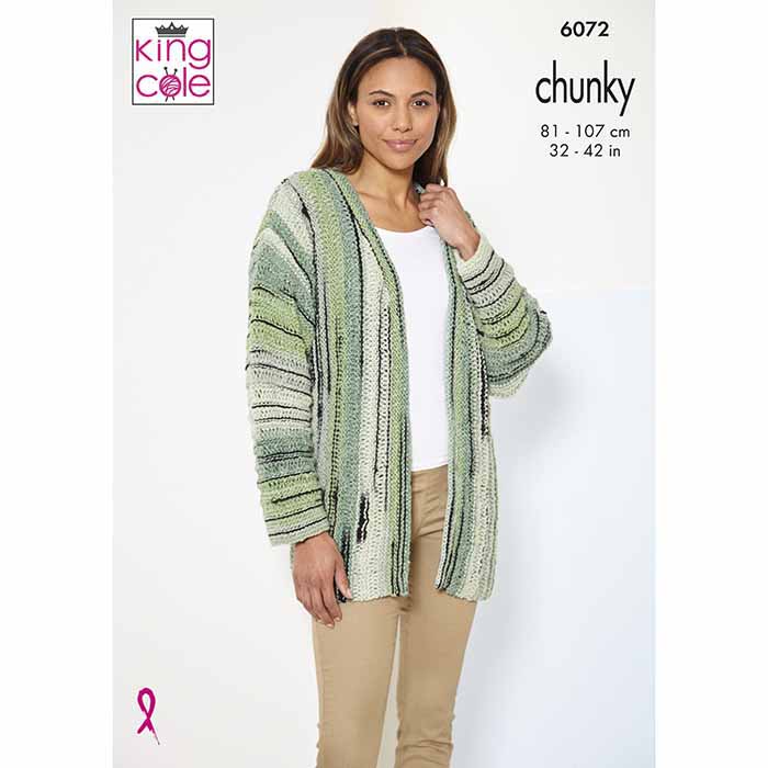 king-cole-6072-strickanleitung-tank-top-cardigan-safari-chunky image 1